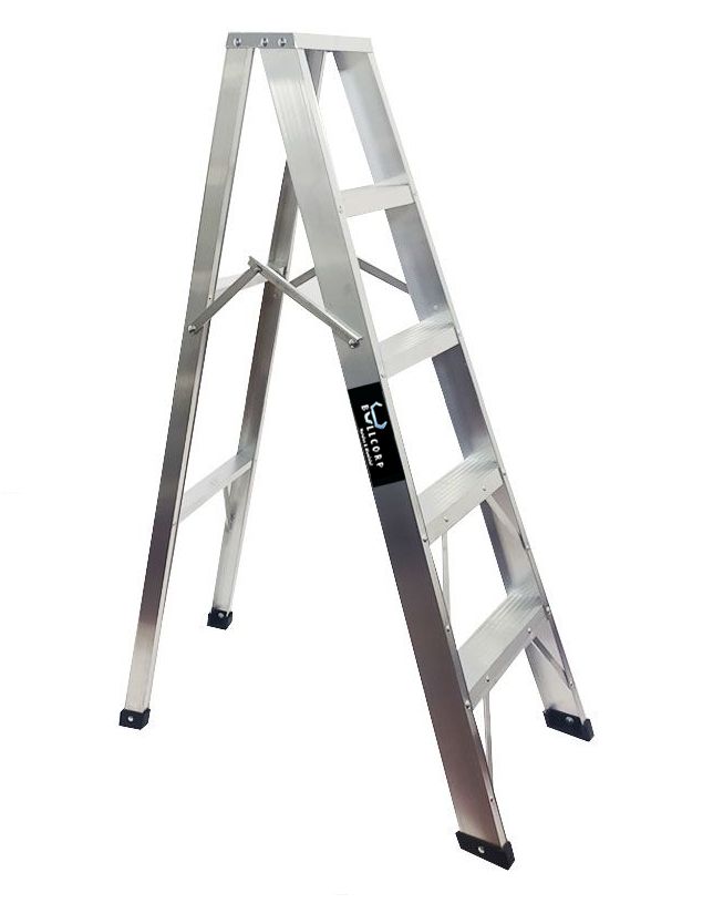ESCALERA TIJERA DE ALUMINIO 5 PASOS USO PESADO