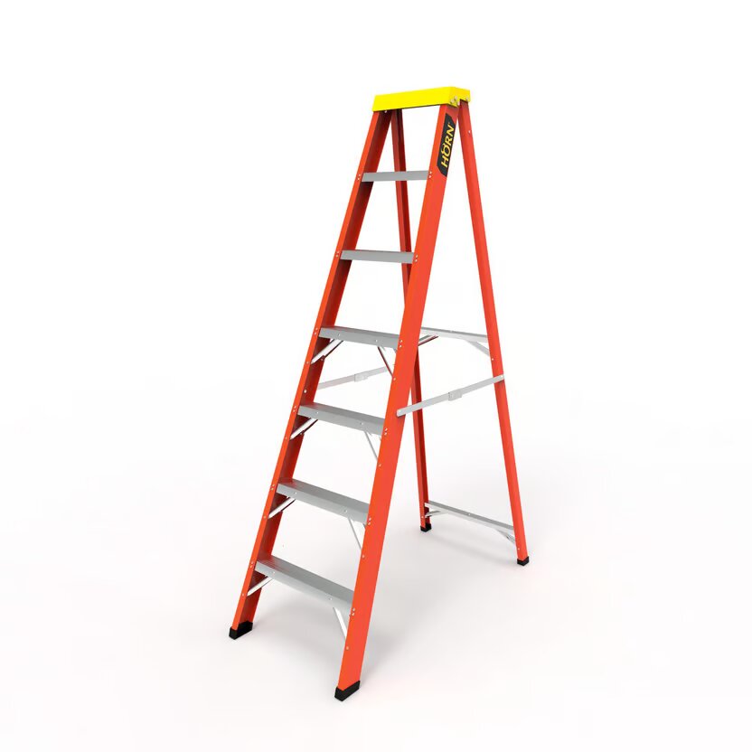 ESCALERA DE TIJERA 7 PASOS FIBRA DE VIDRIO