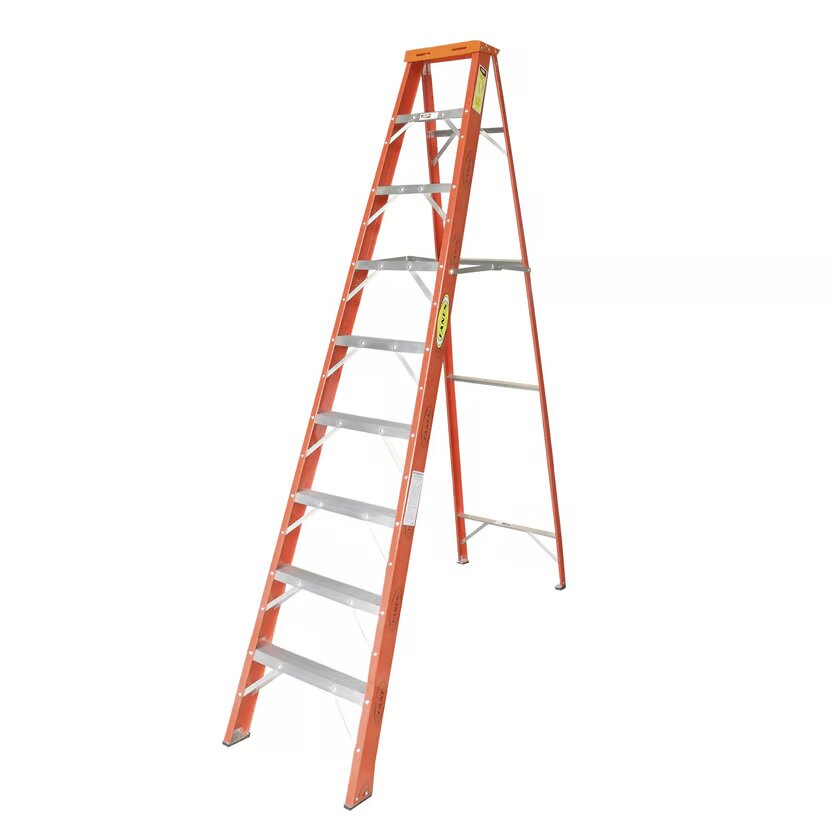 ESCALERA DE TIJERA 9 PASOS FIBRA DE VIDRIO